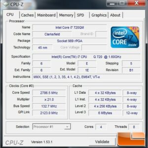 Thông số kỹ thuật CPU Intel core i7 720QM