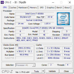 Thông số kỹ thuật cpu dán i7 6500u https://trinhanlaptop.vn
